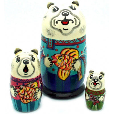 Polar Bear with Fish Nesting Set