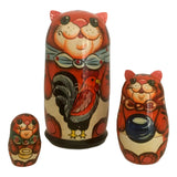 Red cat matryoshka dolls 