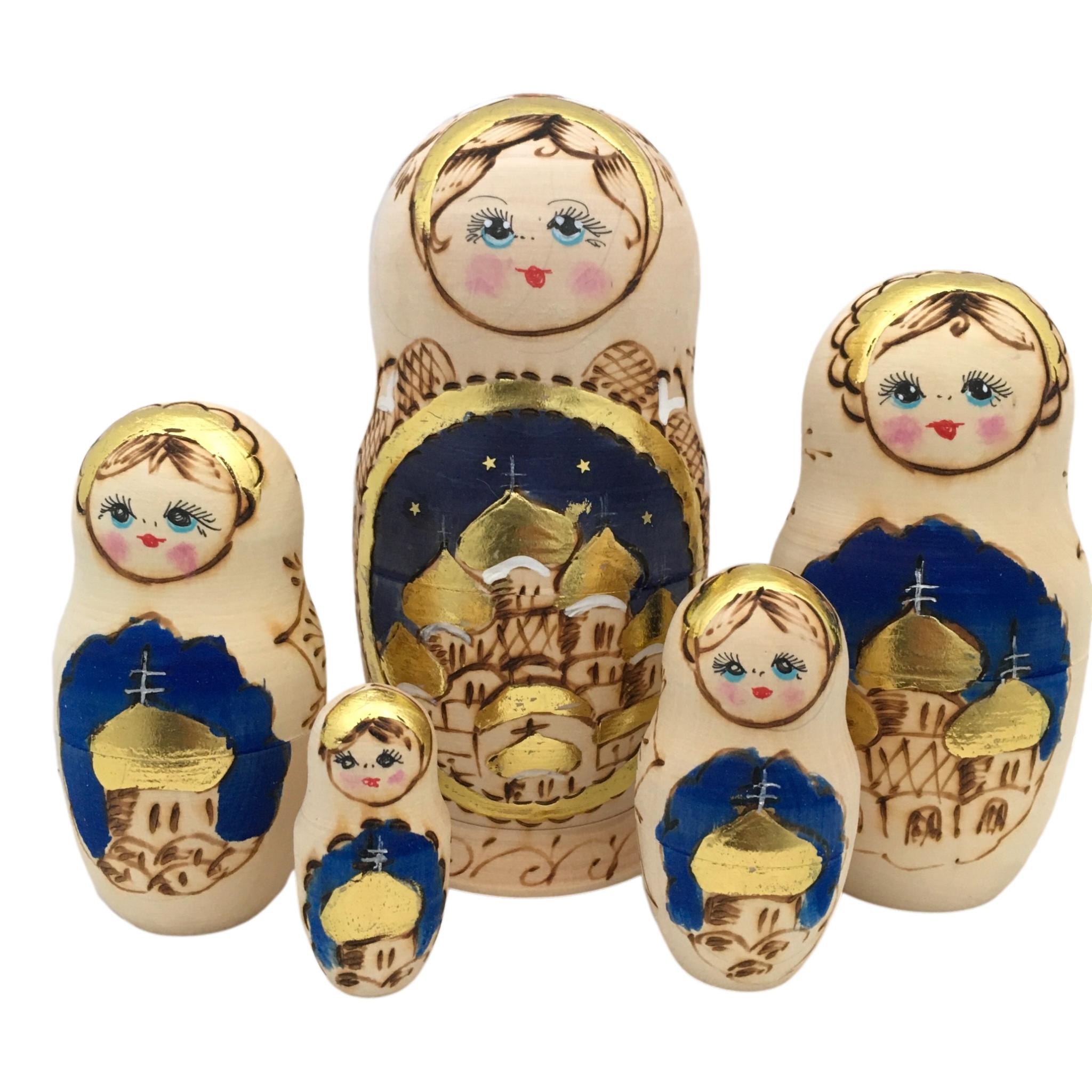 Russian Orthodox Religious Nesting Dolls Russian Church Red Wood