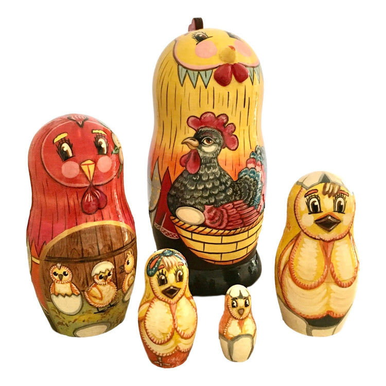 Rooster nesting dolls 
