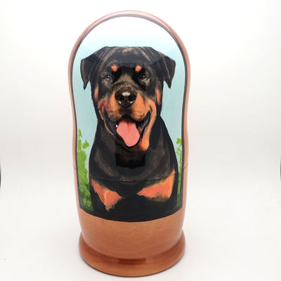 Rottweiler Dog Puppy Matryoshka Doll 4" Tall