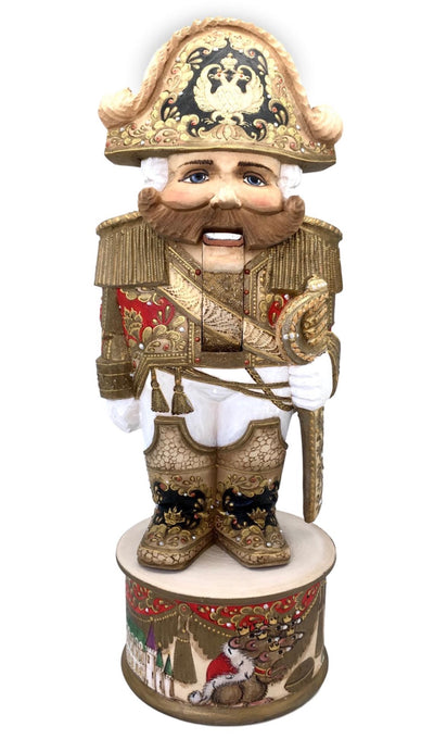 Russian artwork wooden nutcracker figurine 