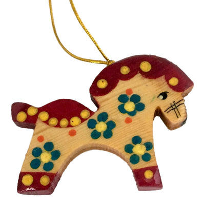 Red horse Christmas tree ornament 
