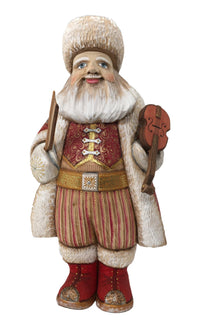 Wooden Santa violinist 