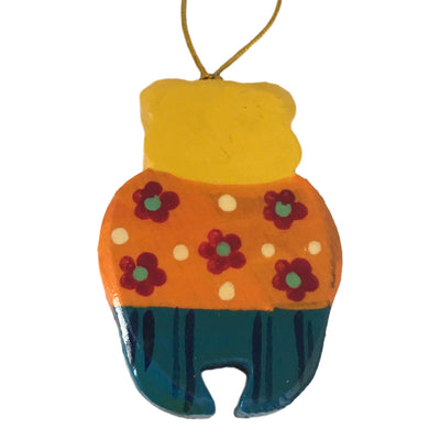 Wooden bear Christmas ornament 