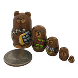 Mini set of nesting dolls Russian bear