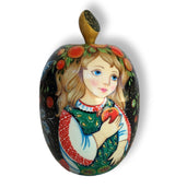 Apple Shape Russian Doll Unique Artwork Signed BuyRussianGifts Store