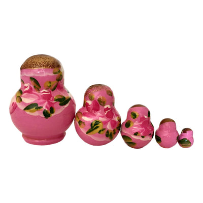 Babushka pink mini set of Russian dolls