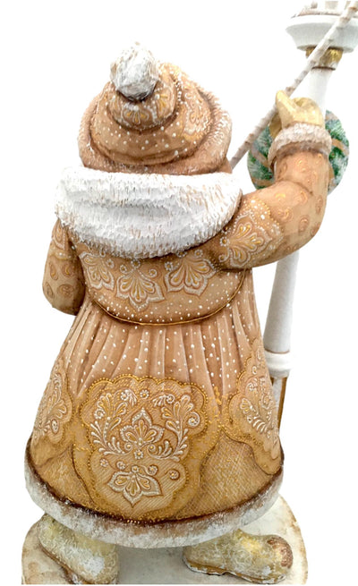 Russian Santa Claus wood carved figurine 