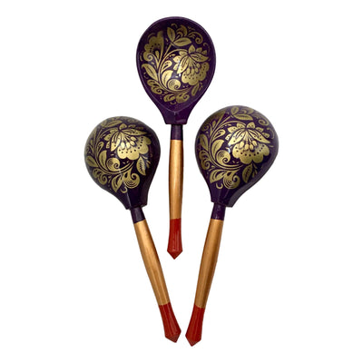 Purple handcrafted wooden spoons 