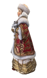 Russian snow girl wooden figurine 