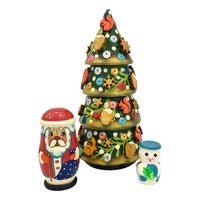 Russian dolls with Christmas ornaments