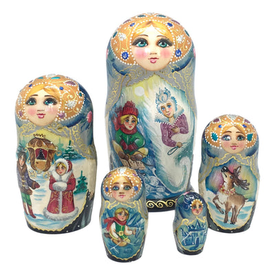 Russian nesting dolls fairytale snow queen 