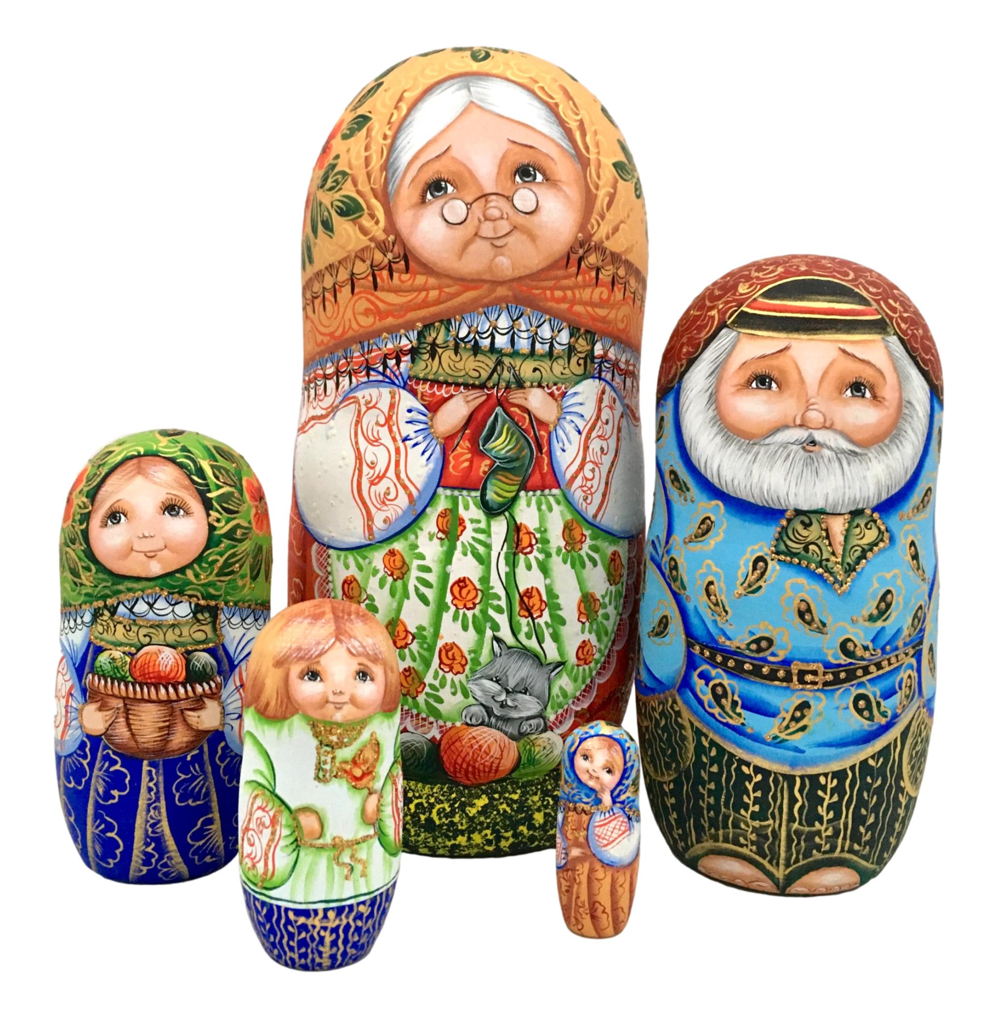 Family Nesting Dolls Babushka with Kids