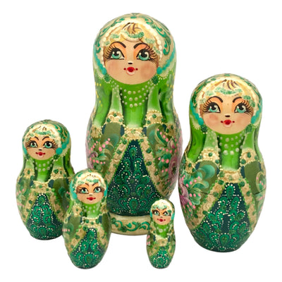 Russian nesting dolls green