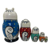 White cat nesting dolls BuyRussianGifts Store