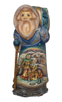 Blue Santa with family scene