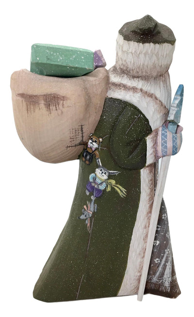 Russian Santa Claus green coat 