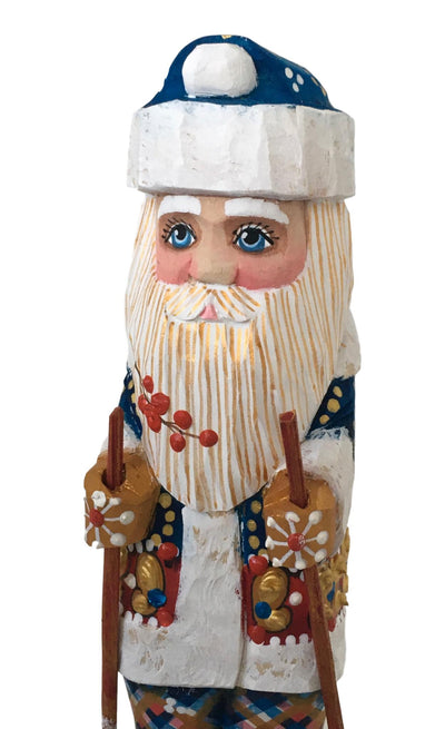 Authentic Russian Santa Skier in a Blue Coat BuyRussianGifts Store