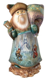 Russian Santa hand painted blue 