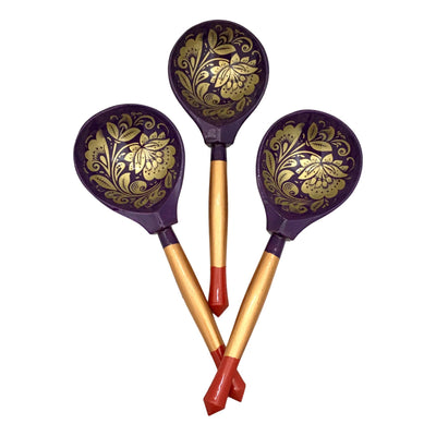 Russian wooden spoons purple