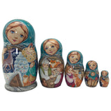 One of the Kind Russian Fairy Tale Matryoshka Silver Hoof set of 5 BuyRussianGifts Store