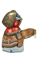 Russian wooden santa on a walrus