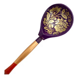 Wooden spoon purple and gold 