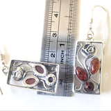sterling silver rose earrings with amber