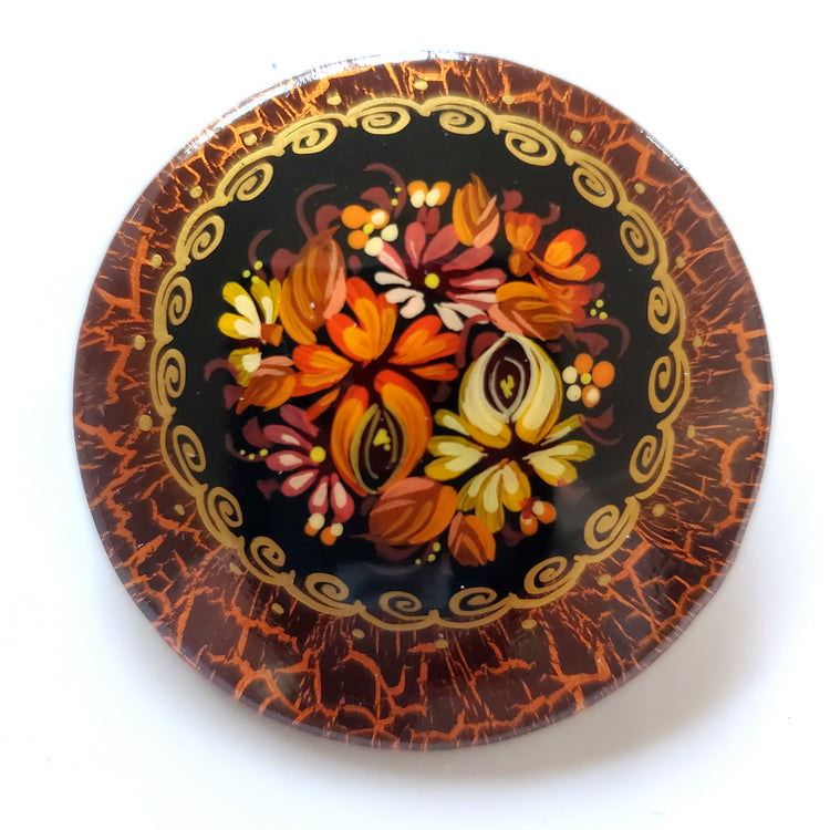 small hand painted brooch