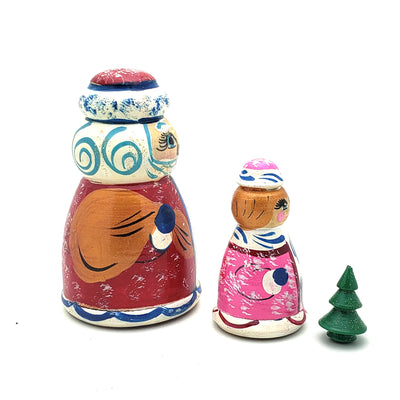 Santa and Mrs Clous nesting doll set