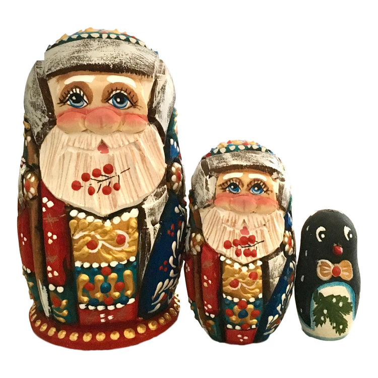Russian nesting Santa dolls