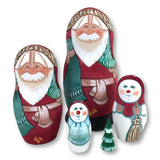 Santa snowman Christmas nesting dolls 