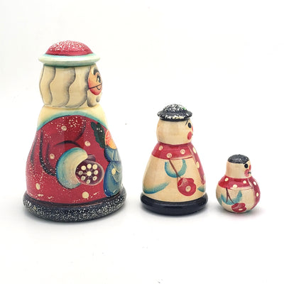 Santa with Christmas Tree Snowman Nesting doll set