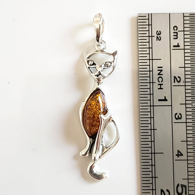 amber silver pendant