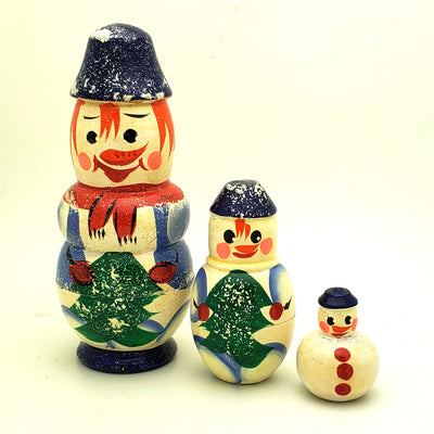 Snowman russian stacking doll