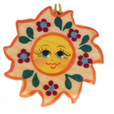 Sun with Flowers Wooden Christmas Ornament