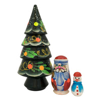 Winterworm Christmas Nesting Dolls - 5 Piece Snowman Santa Wooden