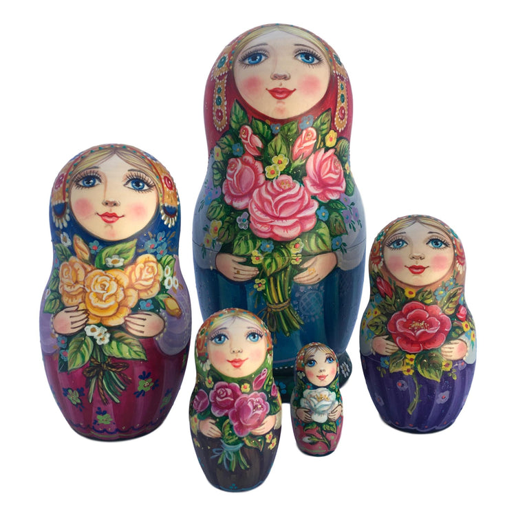 Russian stacking dolls roses