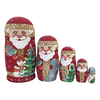 Russian matryoshka Santa dolls