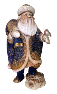 Blue Father Frost Resting on Stump, Large BuyRussianGifts