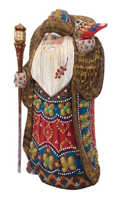 Wooden Santa with bird