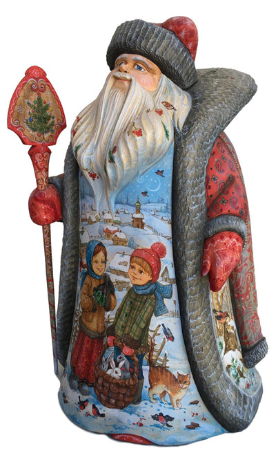 Wooden Ded Moroz Russian winter