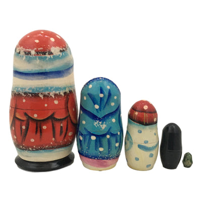 Wooden Santa nesting dolls