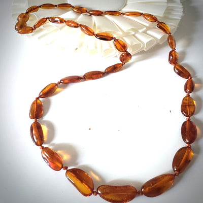 Natural Amber Free Shape Oval Beads Necklace for Men & Women BuyRussianGifts Store