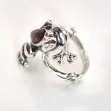 925 silver with amber frog ring