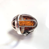 sterling silver amber ring