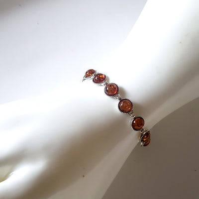 Classic small amber silver bracelet