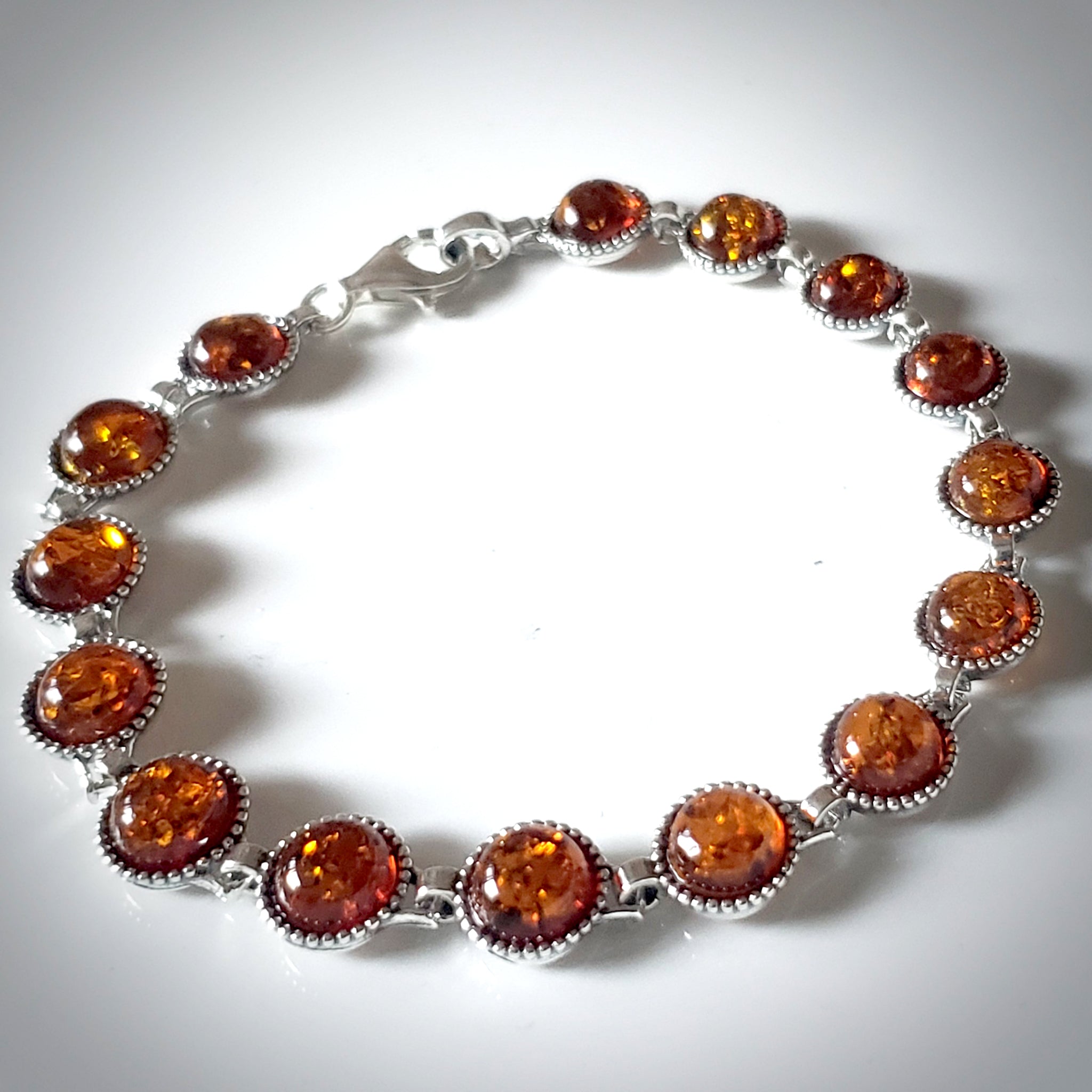 Bracciale SilverAmber In Argento 925 Con Ambra Baltica Naturale | Pietra 25x15 Mm | Certificato E Confezione Ecologica