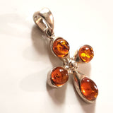sterling silver Baltic amber cross